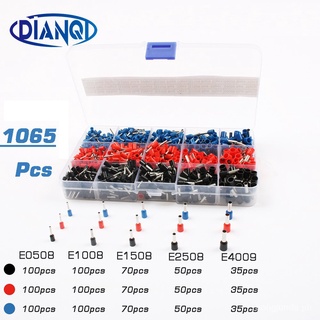 1065pcs/set 3 colors 22~12AWG Wire Copper Crimp Connector Insulated Cord Pin End Terminal Bootlace cooper Ferrules kit set brass tUnF