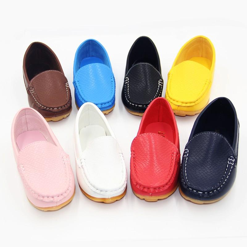 Kids Shoes Candy Color Boys Girls Flat Loafers Sneakers Soft