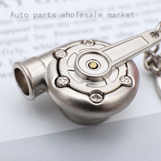 Auto parts wholesale market ready stock Mini High-grade Whistle Sound Turbo Keychain Auto Part Model Turbine Turbocharger Key Chain Ring