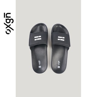 OXGN Men's COED Velcro Sliders With Logo (Black / Blue Nights)