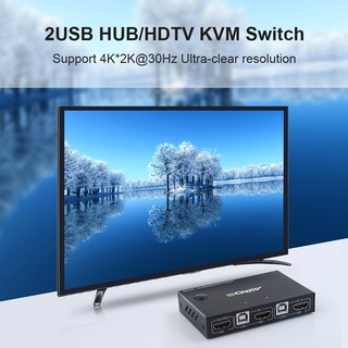 ☾☜✹USB KVM Switch USB 2.0 Switcher HDTV Compatible KVM Switch HD 4K 1080P for PC Keyboard Mouse Prin