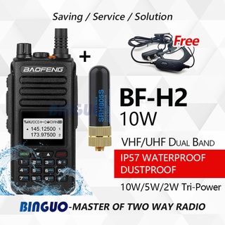 Baofeng Radio BF-H2 Walkie Talkie 10W IP57 Waterproof Dual Band Two Way Radio SRH805S Antenna