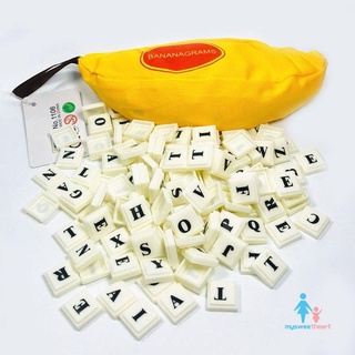 【MSH】 Bananagrams Crossword Game Alphabet Educational Game Scrabble Game Family Fun Game Bananagram