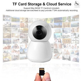 ☀D&B☀ Home Security WIFI Camera 1080P Wireless IP Camera Baby Monitor with Motion Detection P/T/Z Security Camera, TF Card Record, 2 Way Audio and Night Vision Tuya APP Remote Control for Baby/Store/Office/Pet/Elder Monitoring, White