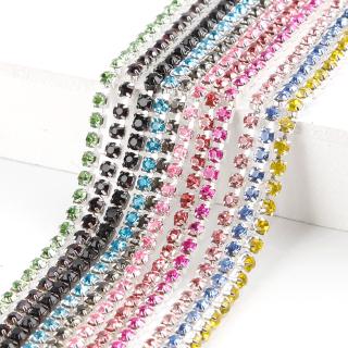 Dia 2mm,2.5mm,2.8mm,3mm Crystal Loose Rhinestone Chain Claw Cup Chain Sew On Trims A Accessory1