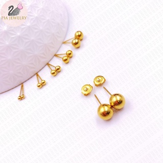 Fashion accessories☊PIA US GOLD 10K BEAD ROUND EARRING HYPOALLERGENIC FOR KIDS BABIES AND ADULT