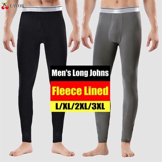 LAYOR Winter Men's Long Johns Fleece Lined Home Pajamas Thermal Underwear L-3XL Leggings Thick Trousers Bottom Pants/Multicolor (1)