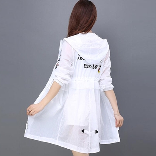 Spot Second Hair Sun Protection Clothing for Women Summer New Korean Style Slimming Mid-Length Trench Coat UV Protection Cardigan Coat for Students Sun-Protective Clothing