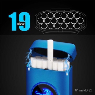 Metal Cigarette Case Box with USB Electronic Lighter Tobacco Storage Case Cigarette Holder Electric (2)