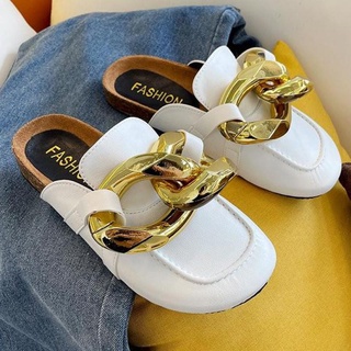 Brand Design Women Slipper Fashion Big Gold Chain Sandals 2021 Ytmtloy Flat With House Zapatillas Mu