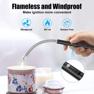 Candle Lighter with 360° Flexible Rechargeable Arc Windproof USB Lighter with LED Battery Display