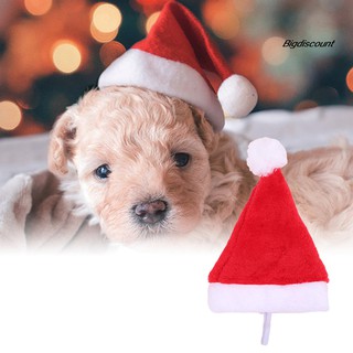 Big_Christmas Holiday Costume Plush Pet Dog Santa Hat Party Supplies Decor Xmas Gift