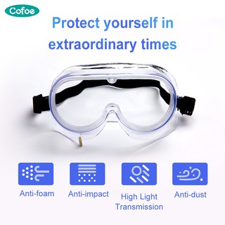 Ready Stock Cofoe Protective Safety Goggles Fully Closed Mask Prevent Saliva And Dust Laboratory Glasses Fumes Splash Unisex Eye Shield Spectacles