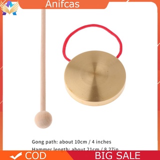 ❄✒✗COD✿21cm Hand Gong Copper Cymbals with Wooden Stick Percussion Kids Music Toys #cz