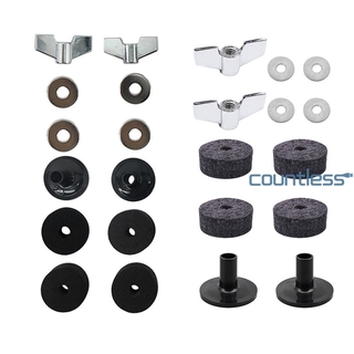 Available☨12x Drum Cymbal Felt Pad Sleeve Nut Gasket Kit Instrument Replacement Parts♥COU