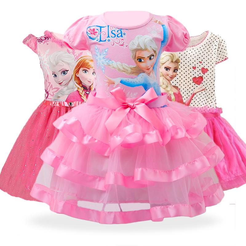 Girl Dresses Summer Baby Kid Clothes Princess Anna Elsa Dress Snow Queen Cosplay Costume Party Children Clothing