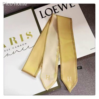 Hot sale▽Small silk scarf shirt ribbon female wild letter thin narrow belt decoration long tie scarf ribbon Korean scarf (1)