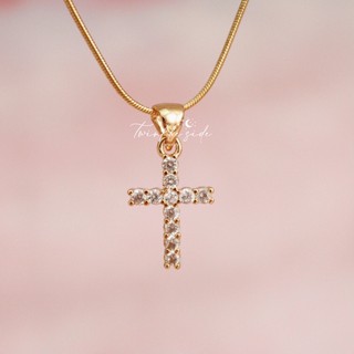 Mini Cross Necklace by twinklesidejewelry