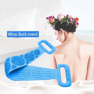 Silicone Brushes Bath Towels Scrubber Bath Long Rubbing Back Mud Peeling Towel Body Massage Shower Skin Clean Shower Brush