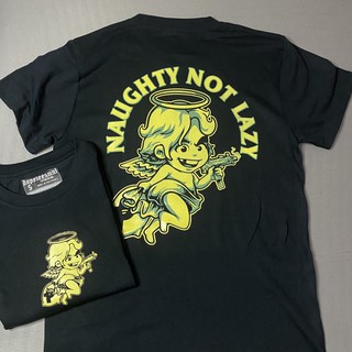 Dopeteesmnl Naughty Not Lazy Shirt (front and back print)