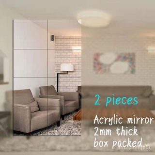 △ 2pcs Acrylic Mirror HD 2mm Thick Stitching Mirror Self-adhesive Pasted Wall Soft Glass Mirro0