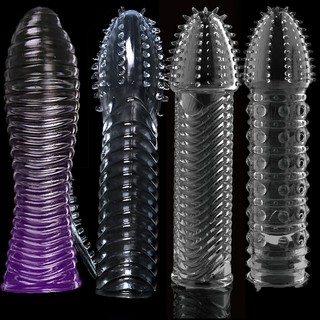 Reusable Delay Condoms vibrator Sleeve cock Ring dotted Cover Penis erection Impotence Extensions