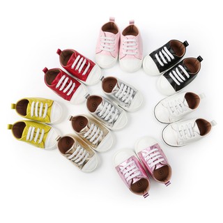 Baby PU Leather Solid Color Sneakers Soft Sole Shoes
