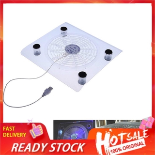 YL 1Pc Plastic USB Cooler Cooling Pad Fan Stand Blue LED Light Radiator for Laptop PC Notebook PH (1)