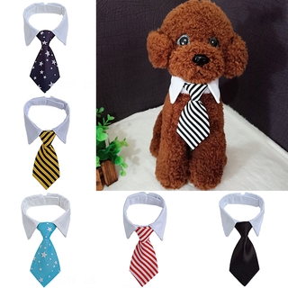 Dog Cat Striped Bow Tie Pet Striped Bowtie Collar Pet Adjustable Neck Tie For Party Wedding