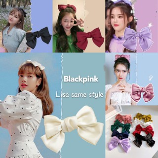 Korean Bowknot HairClip kids Girls Sweet Ponytail RubberBand Hairpin Blackp!nk same style (1)