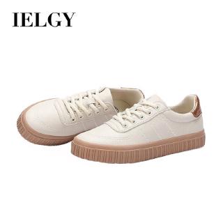 IELGY Women's Shoes Breathable Single Shoes Flat Shoes Thick Bottom White Shoes