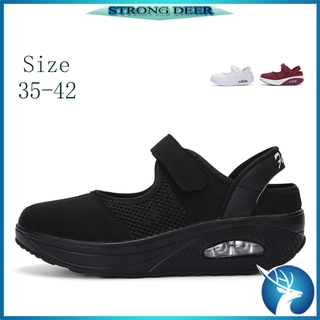 S×D ✈Ready Stock✈ Air Cushion Sports Breathable Women's Shoes Nurse White Single Shoes 35-42