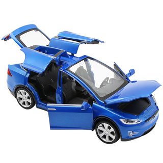 Tesla Sports Car Alloy Model Children's Toy 1:32 Sound And Light Pull Back Car Simulation