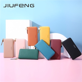 JIUFENG Women's Long Wallet Clutch Zip Around Purses Korean Fashion Large Capacity Money Clip Card Holder Phone Bag