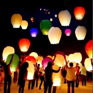 10Pcs Chinese Flying Wishing Paper Lanterns Fly Candle Lamp