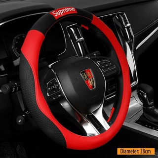 slip shoeCocapark Supreme Fashion Embroidered luxury leather Steering Wheel Cover Can Not Slip Offsl