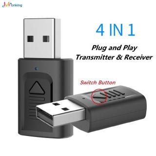 New 4 in 1 USB Bluetooth Transmitter Receiver 5.0 Computer TV Audio Transmitter MK
