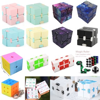 Magic Fidget Cube Fidget Infinite Cubes Sensory Stress Reliever Decompression Cube Macaron Educational Fidget Toys for Girls Kids Adults Fingertip Spinner Beyblade Spinning Top Gift