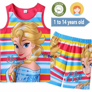 terno for kids girl terno Frozen sando and shorts for girls set cotton 1-14 yrs old