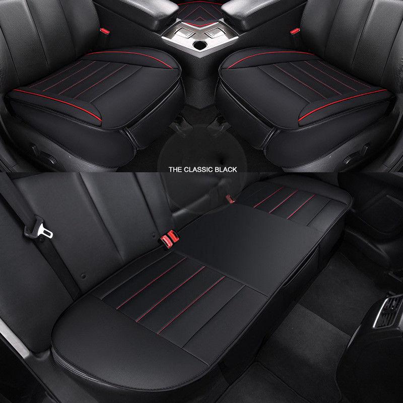 3Pcs Car Full Seat Covers Universal Surround Leather Cushion (3)
