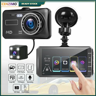4 Inch Car Dush Cam HD 1080P Dual Lens Car DVR Recorder Dash Cam 2.5D Touch Screen Dashcam Car Camera Car Recorder