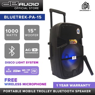 DB Audio Bluetrek-PA-15 Portable Mobile Trolley Bluetooth Speaker (15 inch woofer) (1000W)