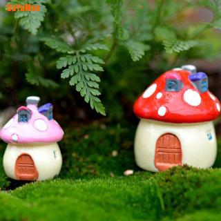 [GUYUjh] 1Pc Mediterranean house mushroom Castle DIY Resin Fairy Garden Craft Decor VJJ