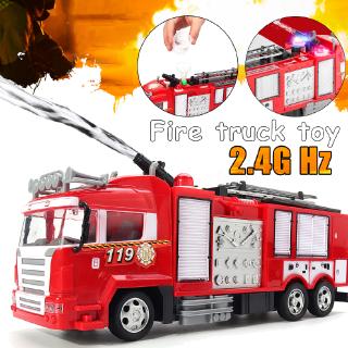 RC Fire Truck Funnel Remote Control Manual Ladder Fire Engine Toy Cars Vehicles (2)