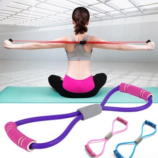 Gadget 8 Word Fitness Equipment Elastic Resistance Bands Tube Workout Exercise Yoga Band purple
