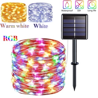 Solar christmas lights outdoor waterproof Solar led string light Fairy Warm White RGB with remote