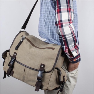 Canvas men's postman diagonal backpack men's portable middle school student bag casual shoulder