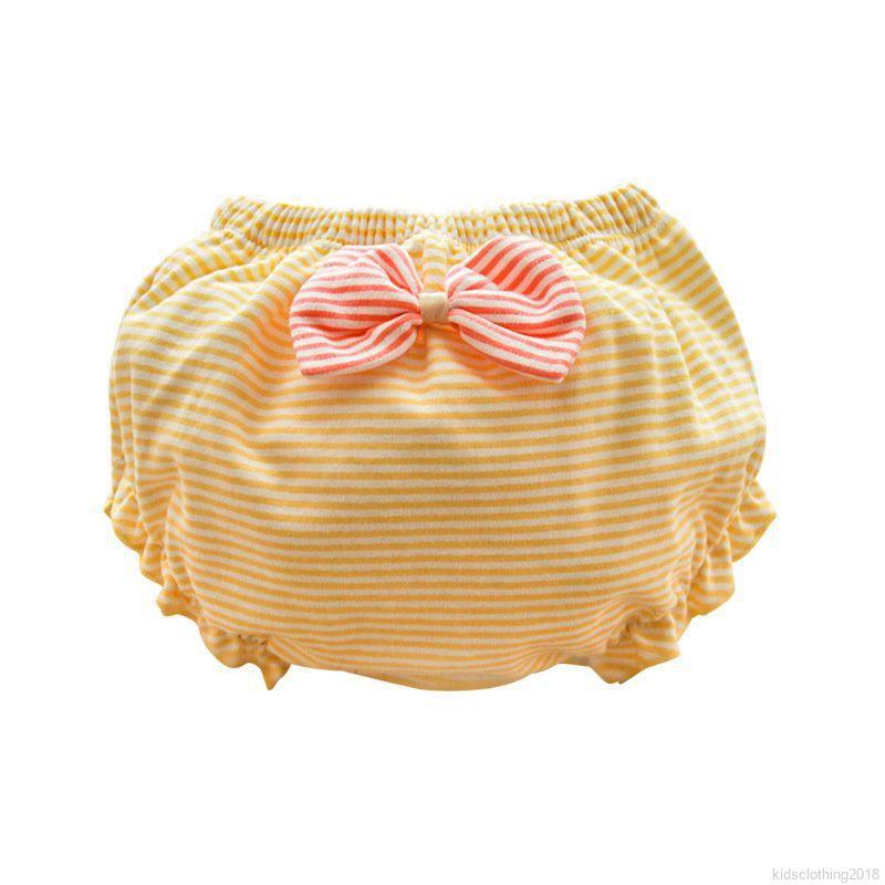 Baby Girls Striped Dot Print Bowkont Panties Cotton Briefs (5)