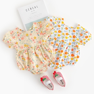 Baby Newborn Girls Short Sleeve Floral Romper Toddler Lovely Cotton Jumpsuit Onesies