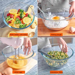 Transparent glass bowl salad bowl heat-resistant tempered bowl thickened large fruit and vegetable salad bowl noodle bowl rice bowl microwave oven